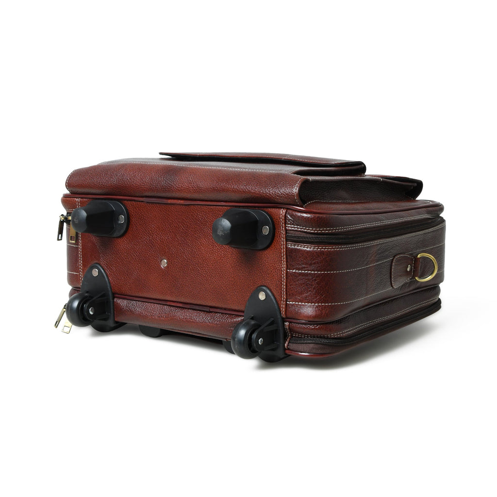 Wanderer Leather Trolly Suitcase Bag