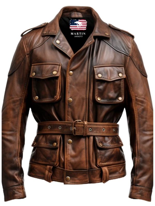 Men's Military Vintage Leather Jacket