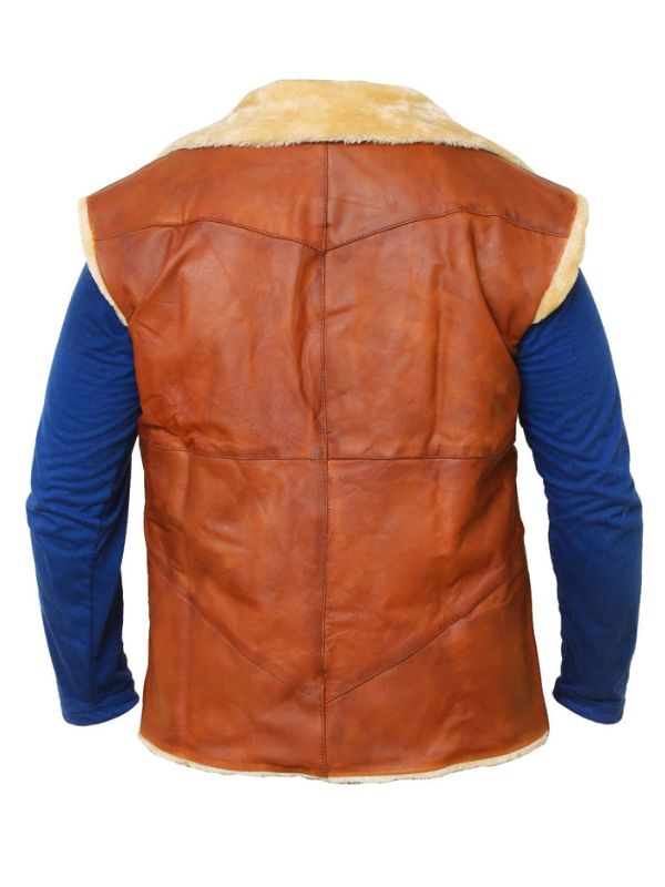 Brown Cord Style Leather Vest