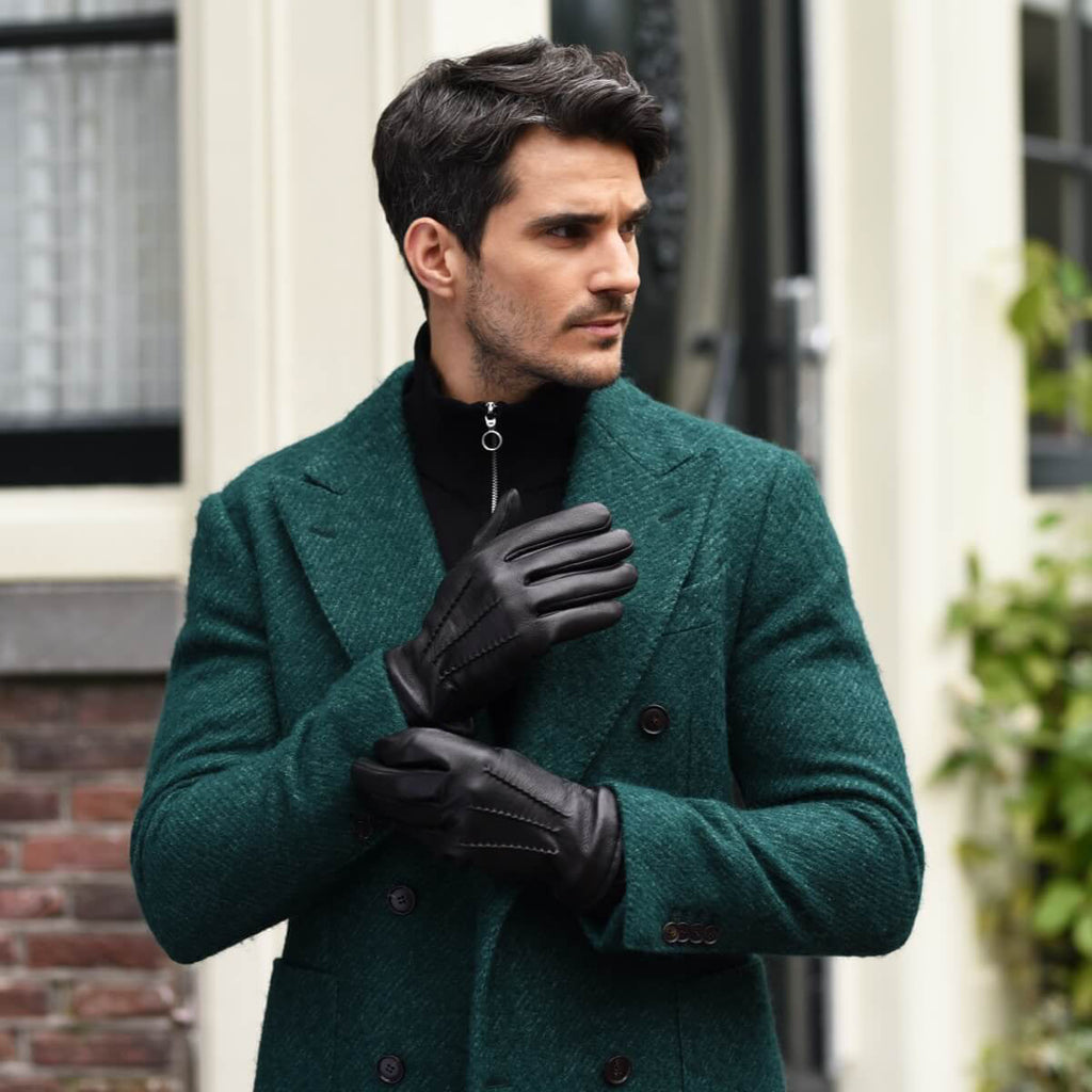 Daniel (black) – Goatskin leather gloves with warm wool lining and touchscreen function