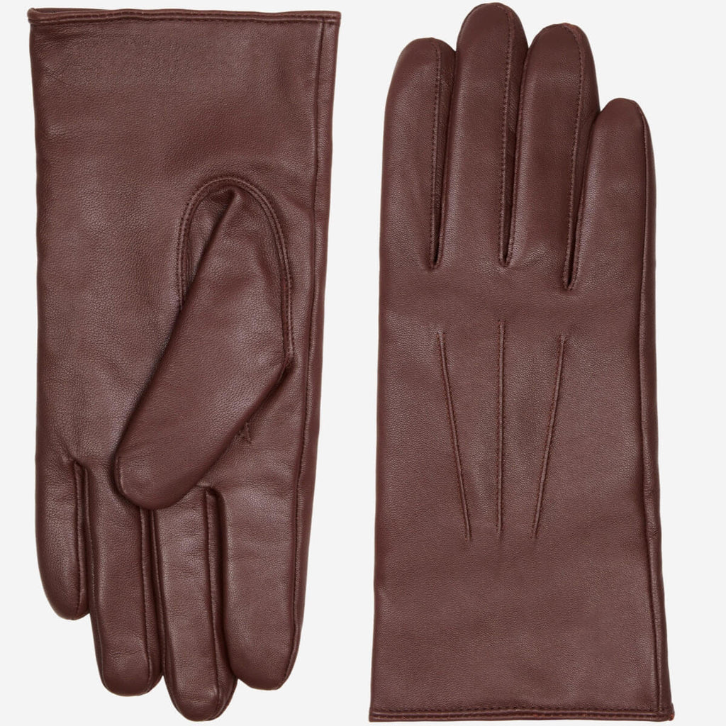 Elijah (brown) – Timeless sheepskin leather gloves with luxurious cashmere lining & touchscreen capability