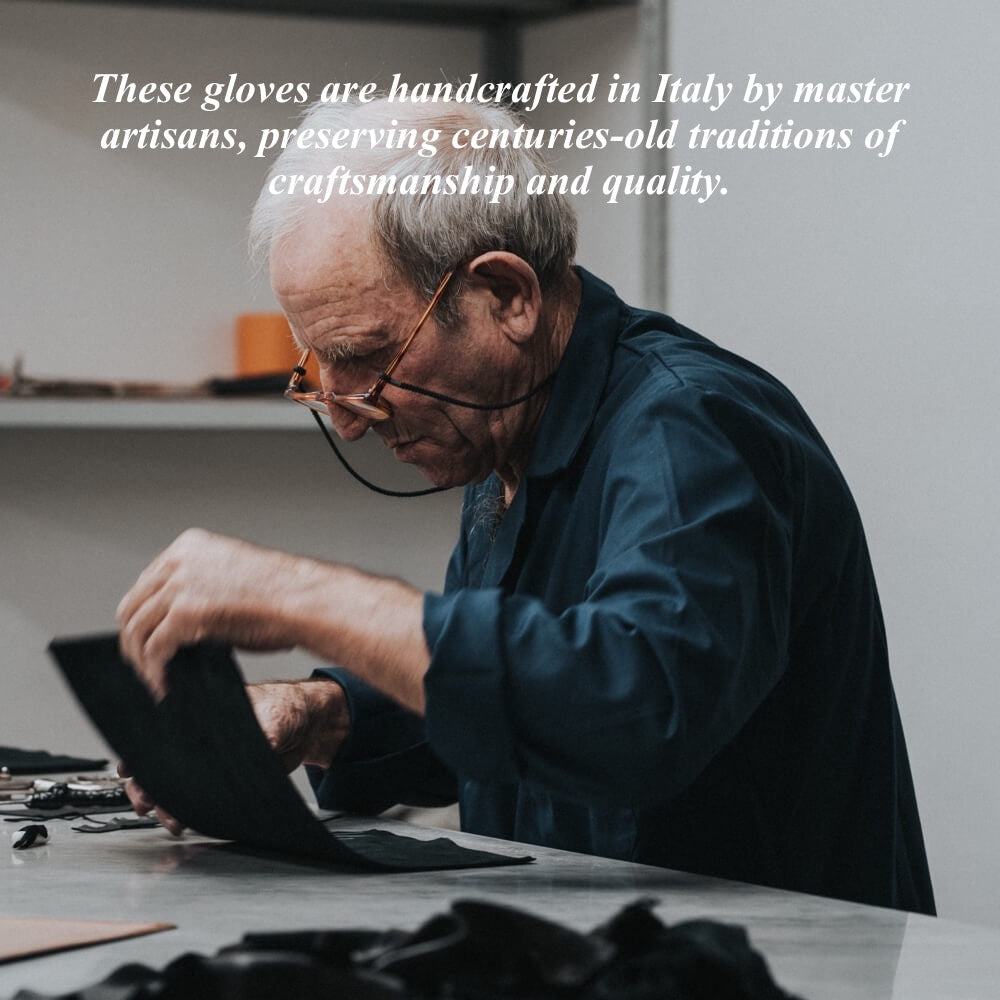 CC4066 (taupe) - Women’s Italian fox fur cuff cashmere lined leather gloves