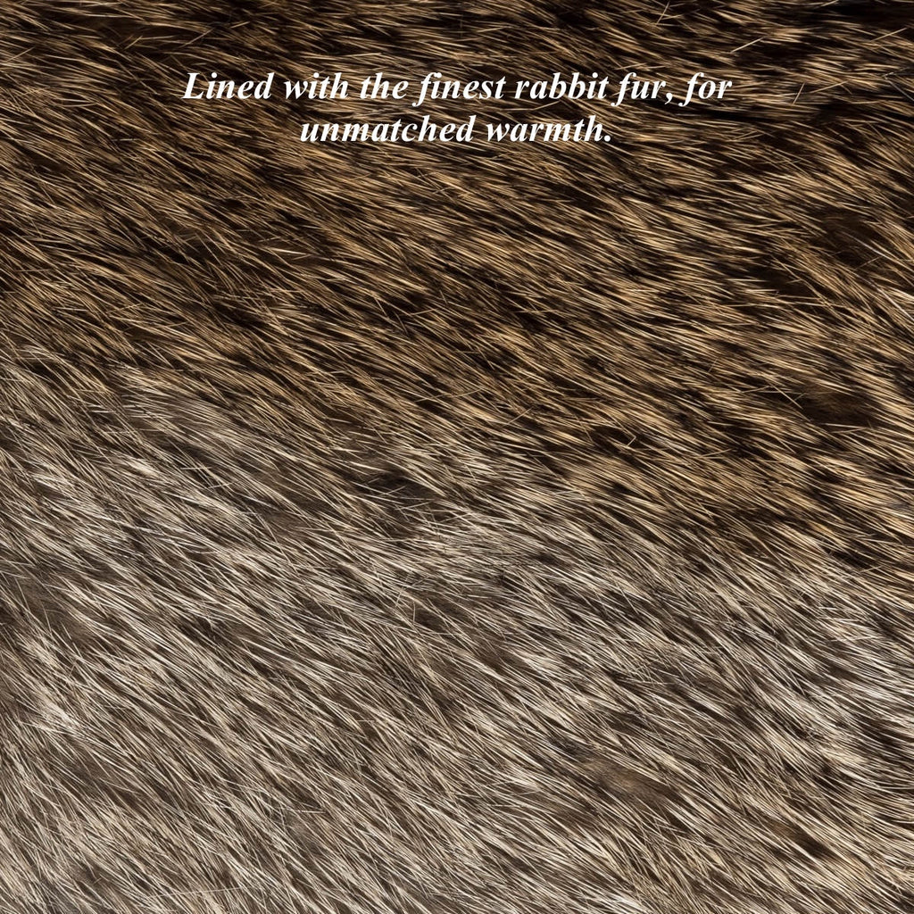 Julietta (brown) - Lambskin leather gloves with plush rabbit fur lining and touchscreen feature