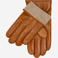 Giovanni (cognac) - Classic Italian lambskin leather gloves with cashmere lining