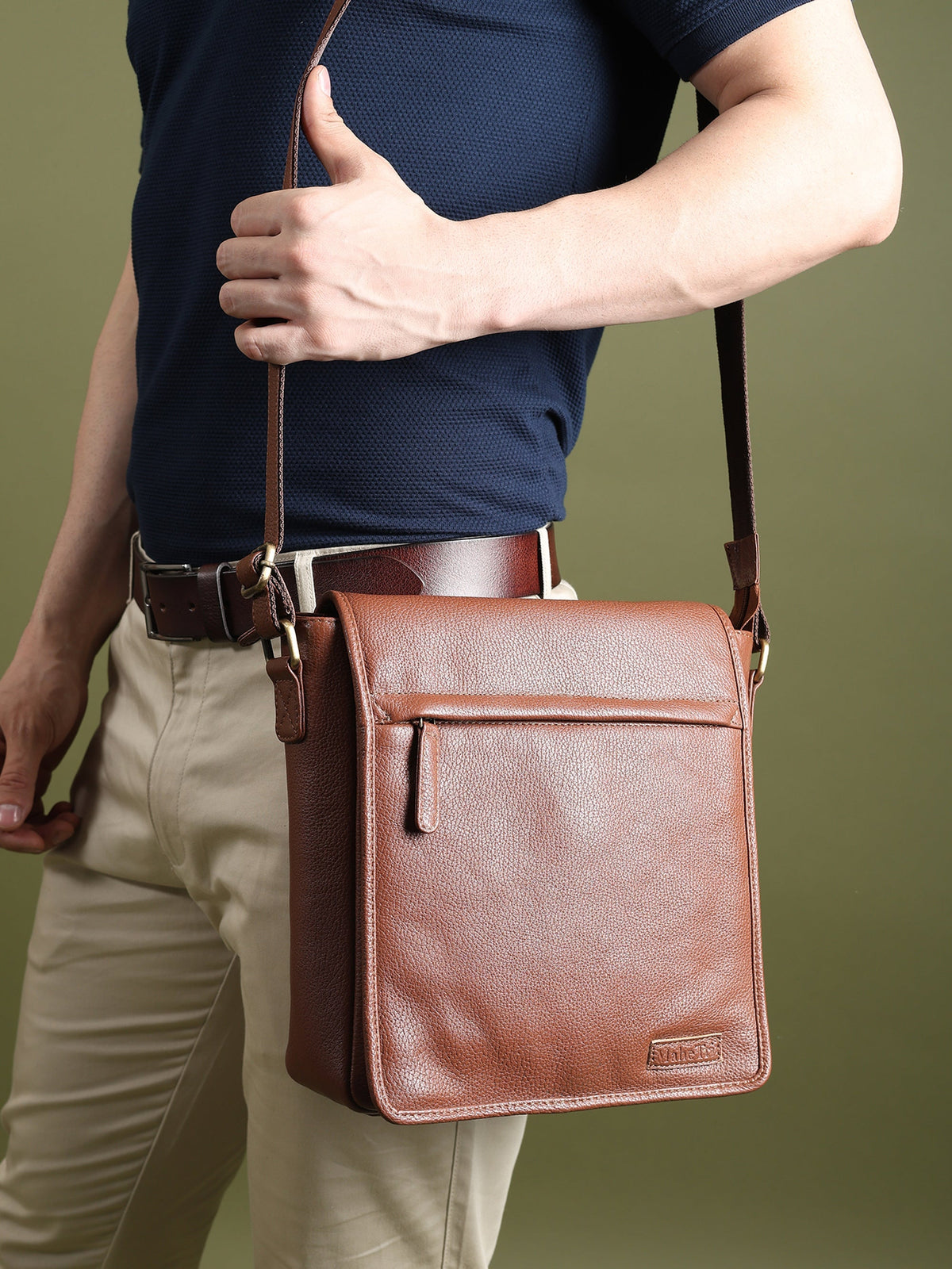 Leather Crossbody Bag for Travel Work