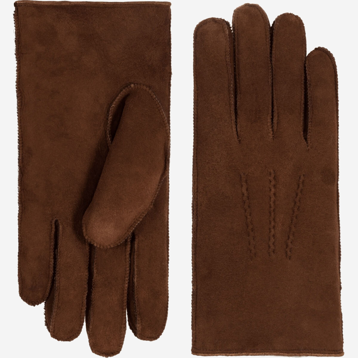 Jack (brown) – Suede leather gloves with luxurious sheep fur lining