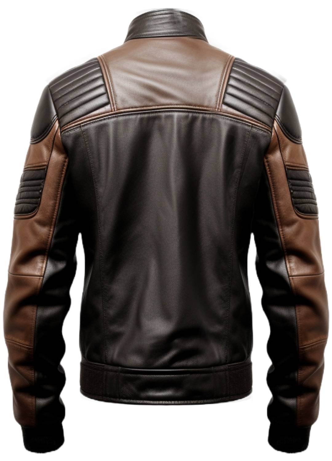 Men's Black Leather Bomber Jacket