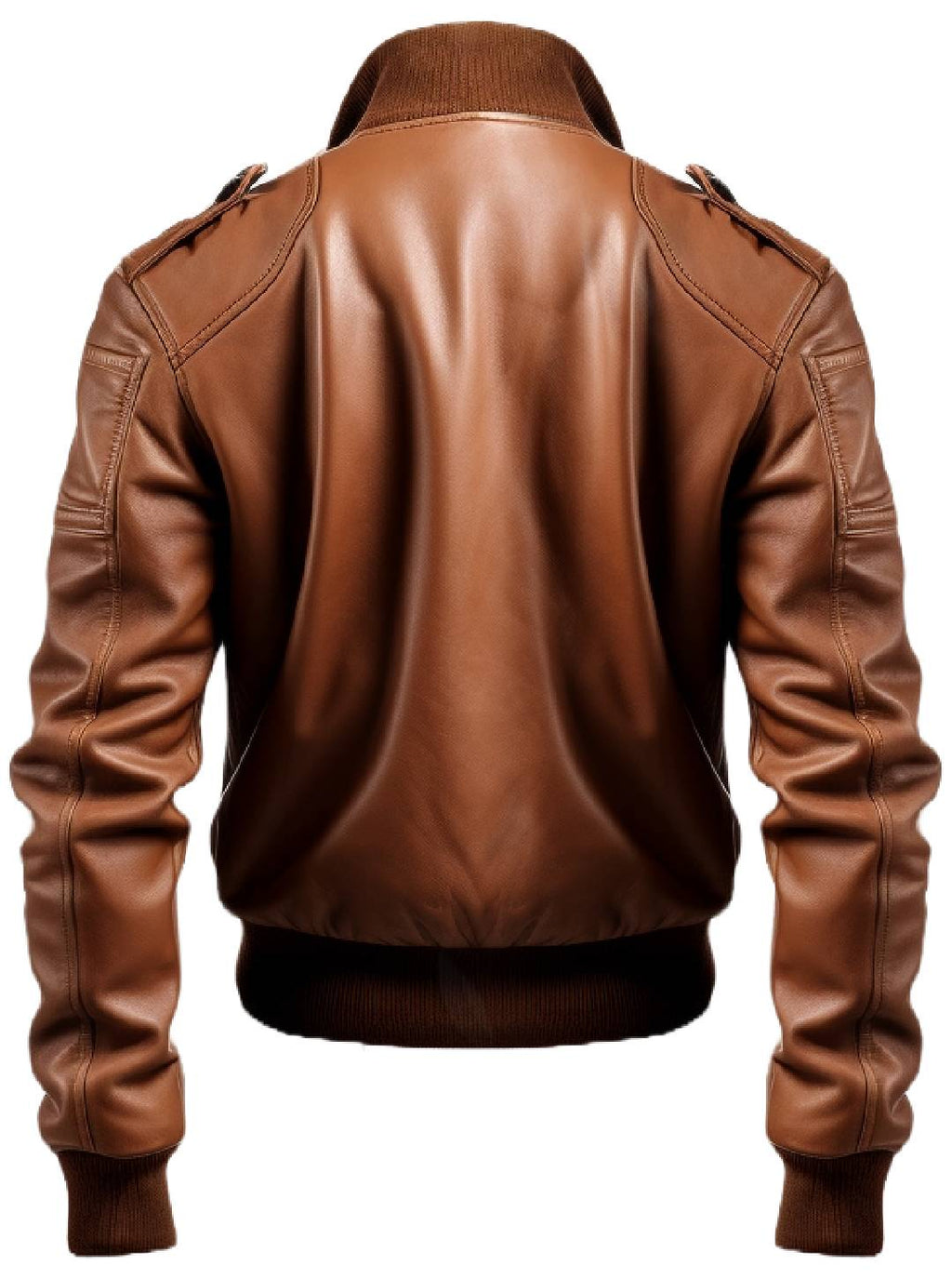 Men's Brown Leather Bomber Jacket