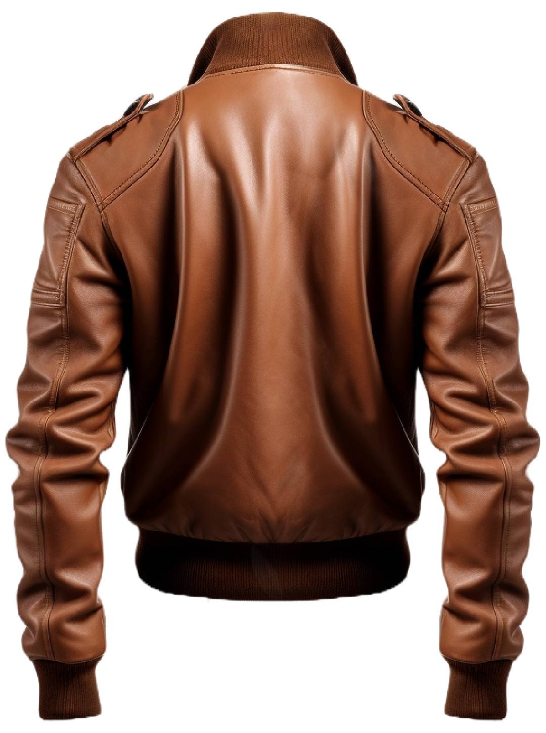 Men's Brown Leather Bomber Jacket