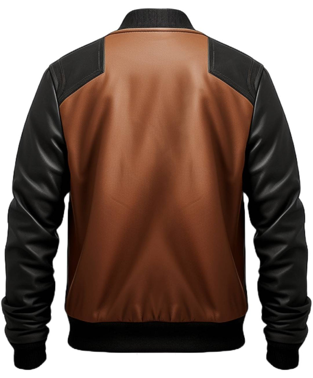 Men's Brown Leather Bomber Jacket