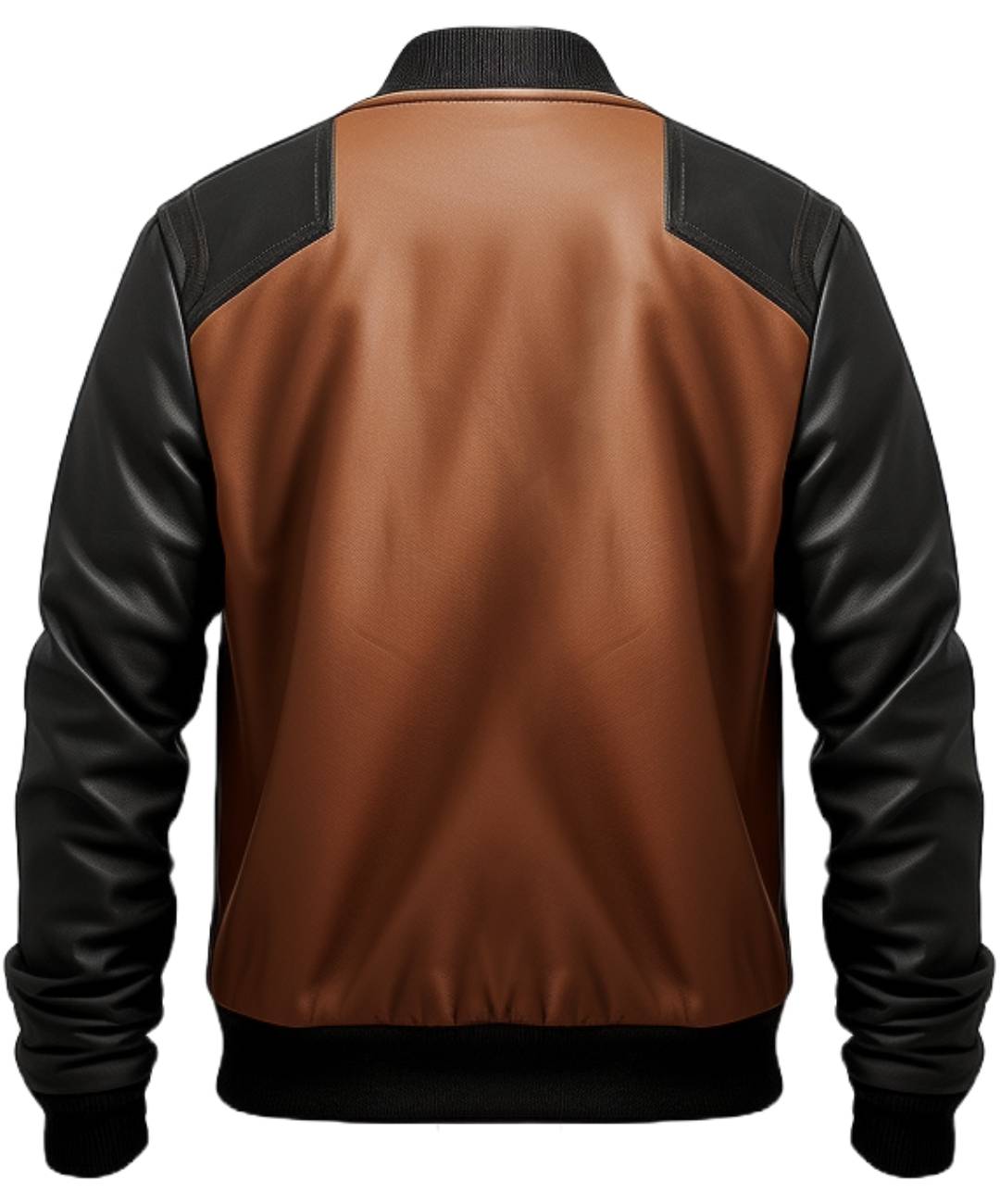 Men's Brown Leather Bomber Jacket