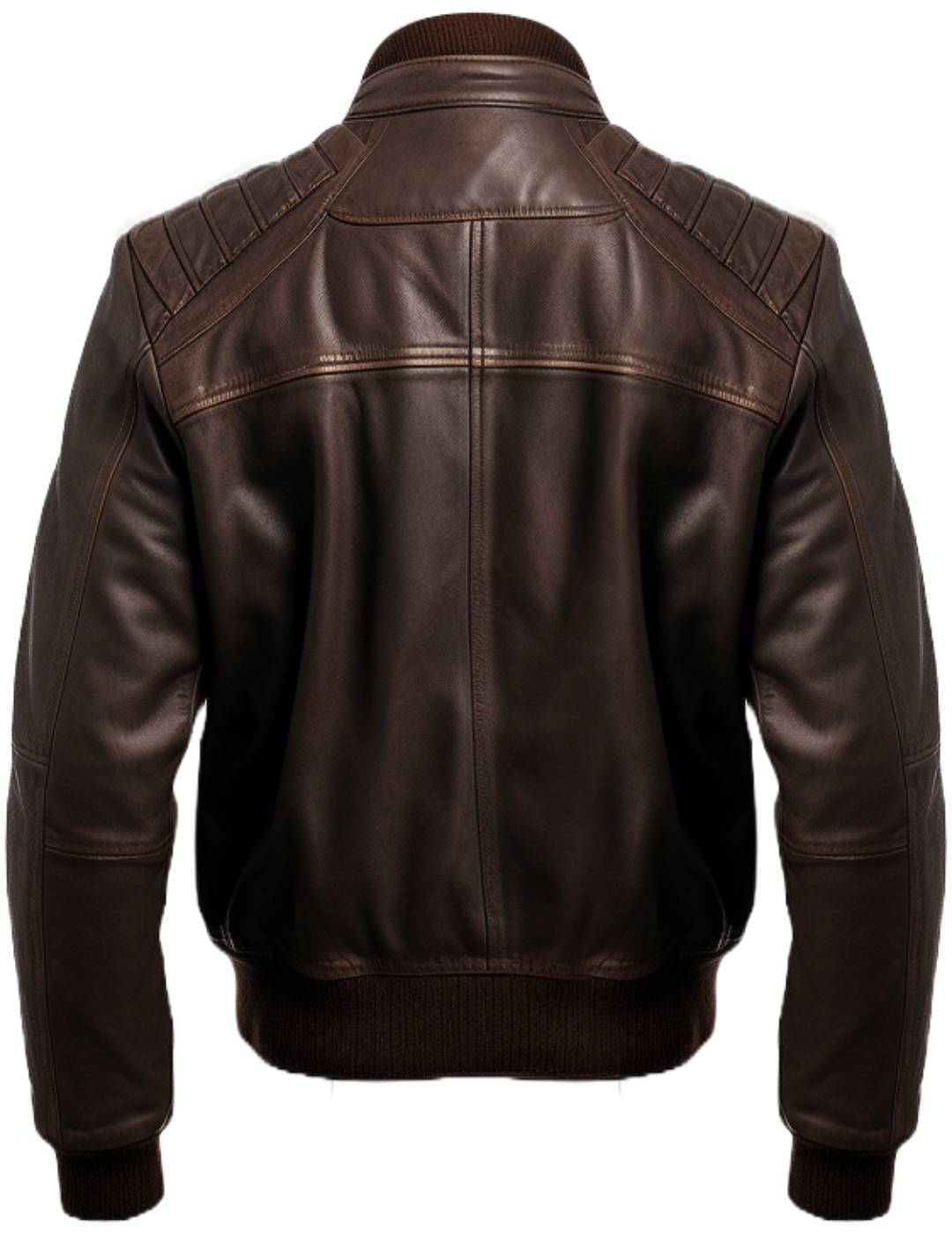 Men's Brown Leather Bomber Jacket
