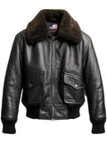 Men's Black G1 Flight Leather Bomber Jacket
