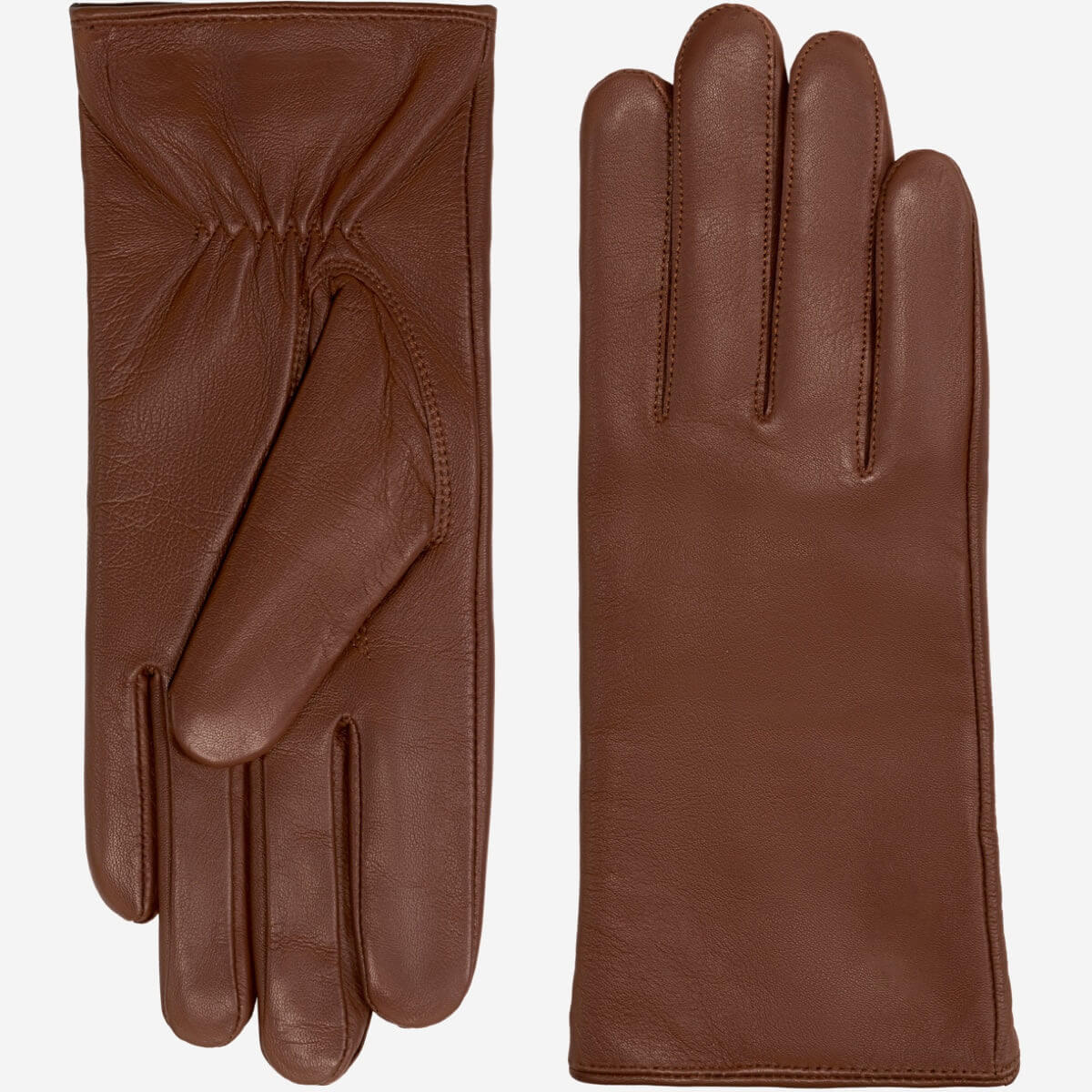 Zoey (brown) – Sheepskin leather gloves with warm wool/cashmere lining & touchscreen function