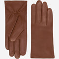 Zoey (cognac) – Sheepskin leather gloves with warm wool/cashmere lining & touchscreen function