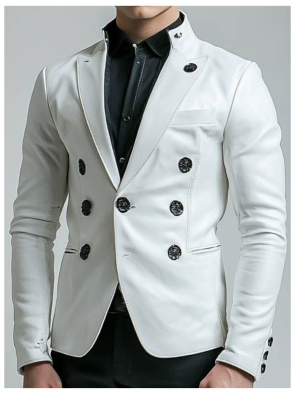 Albie White Leather Blazer for Men – WEGOTLEATHER.COM
