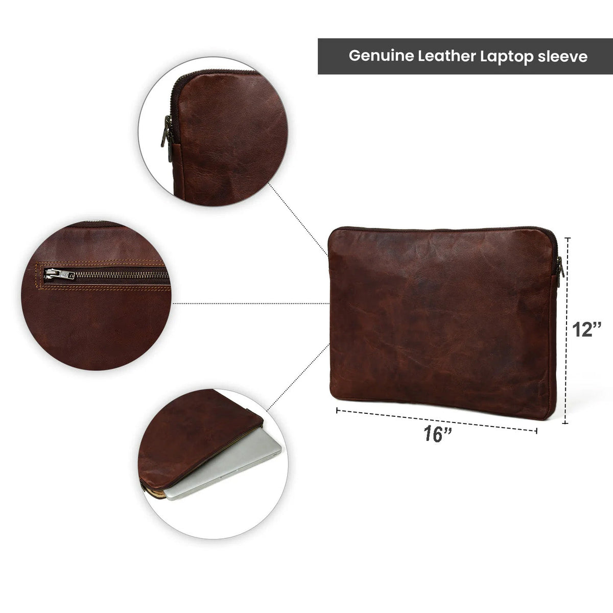 Zento Laptop Sleeve - Dark Brown