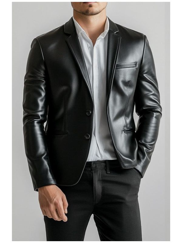 Henry Black Premium Leather Blazer